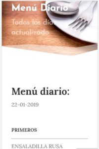 web para restaurante menú del diario